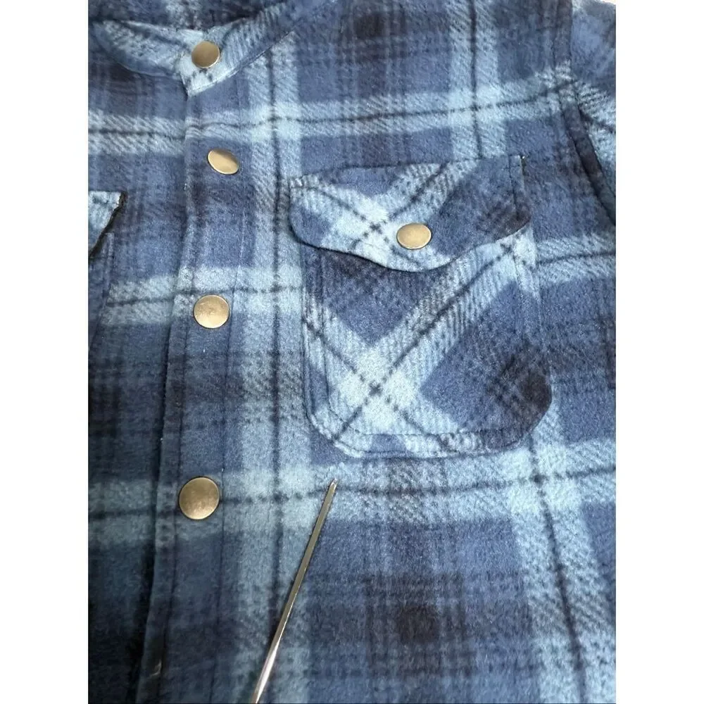 Weatherproof Boy's Sherpa Lined Fleece Button Up Shirt Jacket Sz 10/12 See Notes